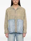 Found Check-pattern Patchwork Shirt In Brown