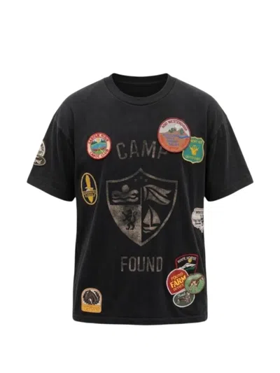 Found Classic Cotton Patch T-shirt For Men In Black