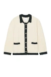 FOUND CONTRAST COLLAR KNITTED CARDIGAN
