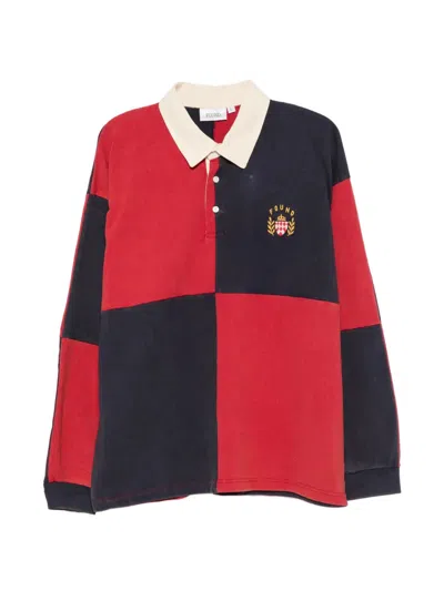 Found Cotton Collar T-shirt With Cord Elbow Patches And Embroidered Crest In Multicolor