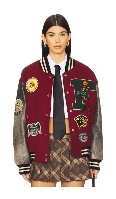 Found Crimson Letterman Jacket In Red
