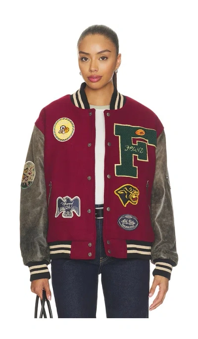 Found Crimson Letterman Jacket In Burgundy