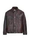 Found Croc-embossed Distressed Jacket In Brown