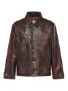 Found Crocodile-embossed Leather Jacket In Brown