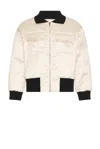Found Daman Satin Jacket In Cream & Black