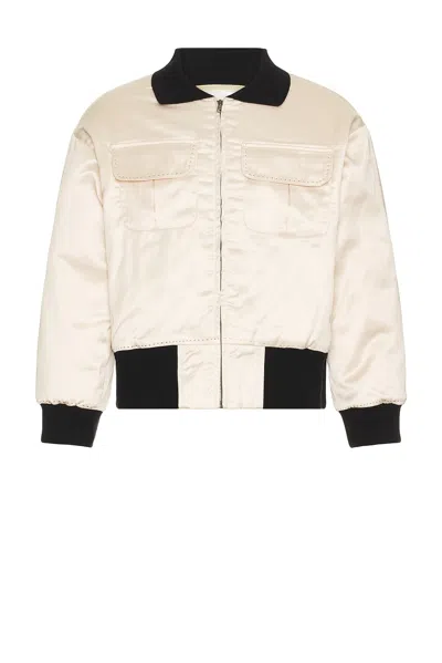 Found Daman Satin Jacket In Cream & Black