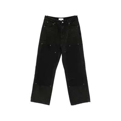 Found Rivet-embellished Wide-leg Jeans In Black