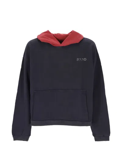 Found Distressed Logo-print Hoodie In Black