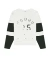 Found Distressed Long Sleeve Team Jersey In White