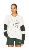Found Distressed Team Tee In White