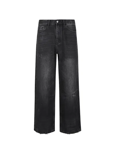 Found Distressed Wide-leg Jeans In Blue