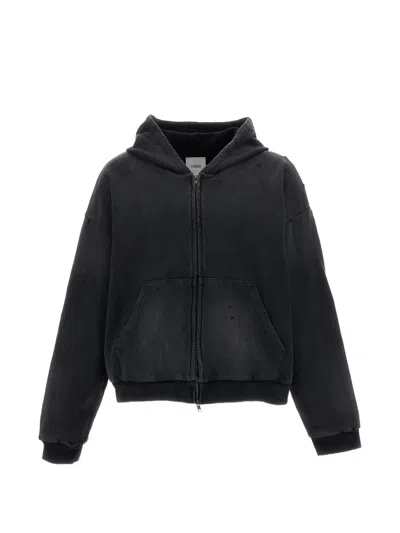 Found Distressed Zip-up Hoodie In Blue