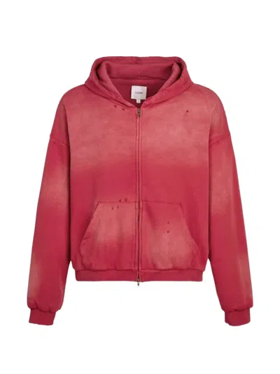 Found Distressed-effect Hoodie In Red