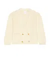 Found Double Breasted Cable Knit Cardigan In Neutral