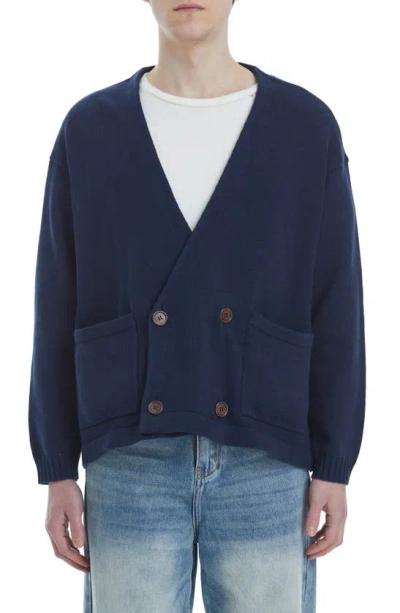 Found Double Breasted Cardigan In Navy