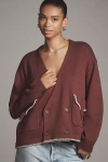 Found Double-breasted Cardigan Sweater In Brown