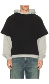 Found Double Layer Hoodie In Black