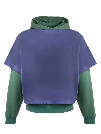 Found Double Layer Hoodie In Blu