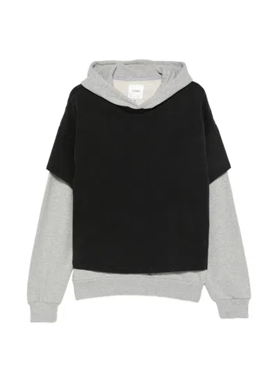 Found Double Layer Hoodie In Nero