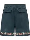 Found Embroidered Bermuda Shorts In Navy