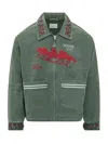 Found Embroidered  Jacket In Green