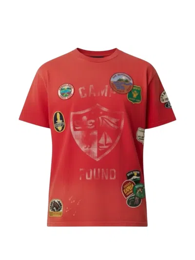 Found Embroidered Patches T-shirt In Red