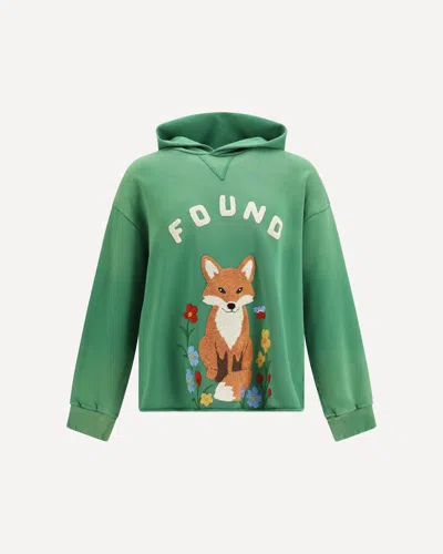 Found Embroidered Wildlife Hoodie In Green