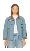 Found Farmstead Quilt Patch Jacket In Blue