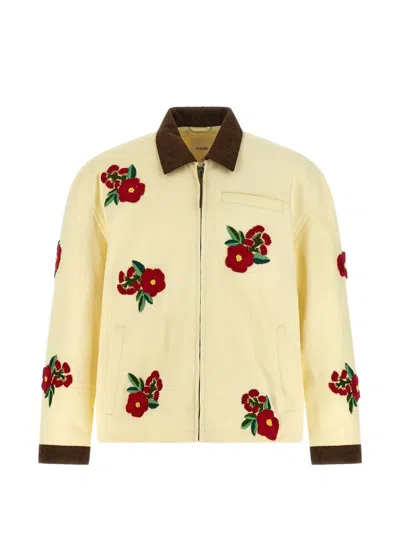FOUND FLORAL-EMBROIDERED COTTON-TWILL JACKET