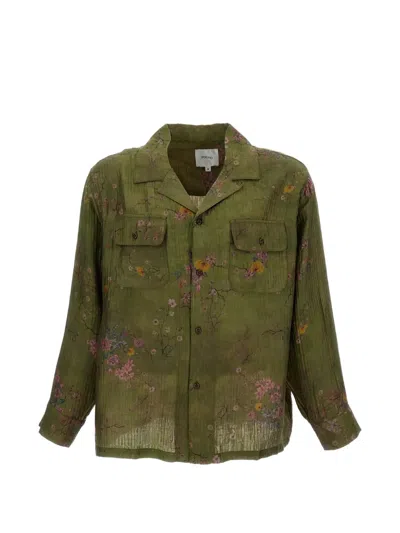 Found Floral-print Crinkled Shirt In Green