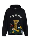 Found Giraffe Embroidered Sweatshirt In Black