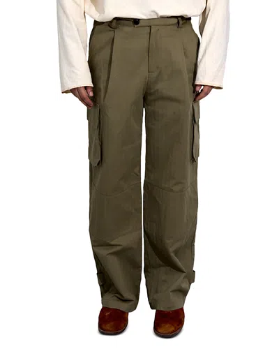 Found Hava Pleated Cargo Trousers In Green