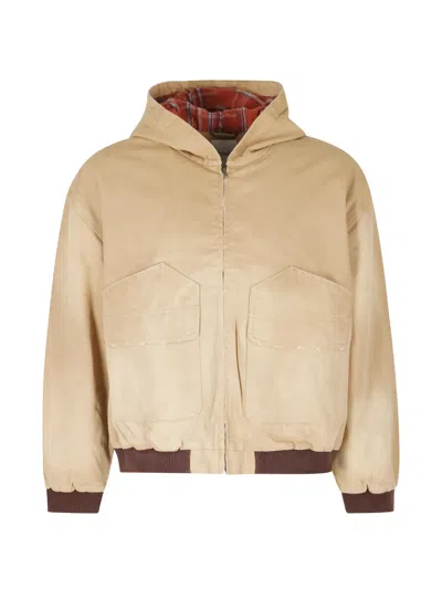 Found Hooded Zip-up Jacket In Brown