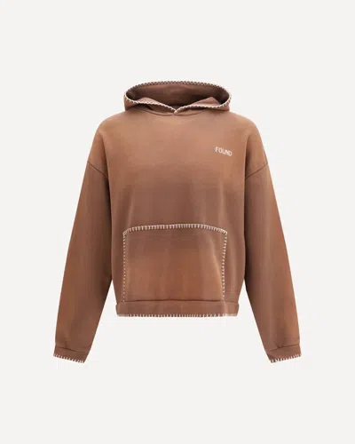 Found Hoodie With Stitch Details In Brown