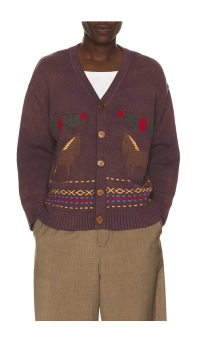 Found Horse Jacquard Cardigan In Brown