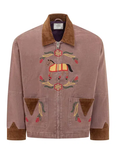 Found Horse Work Jacket In Faded Purple