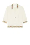 Found Kantha Floral Work Jacket In Neutral