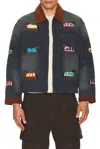 Found Lariat Horse Embroidered Work Jacket In Blue