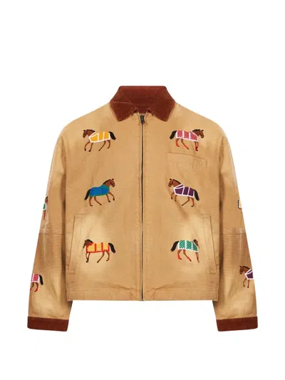 Found Lariat Horse-embroidered Jacket In Neutral