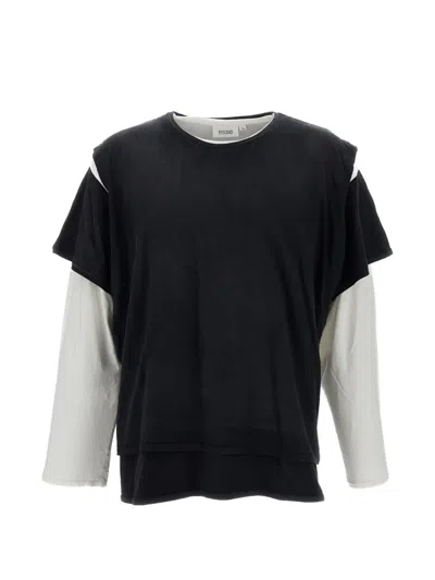 Found Layered-design Long-sleeve T-shirt In Black