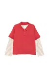 Found Double Layer Stripe Tee In Red