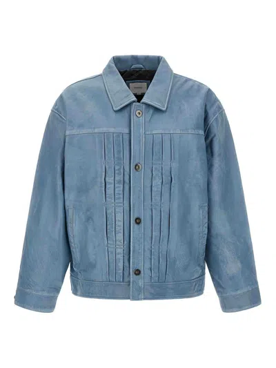 Found Light Blue Trucker Pleats Jacket