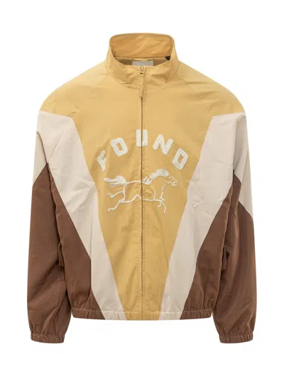 Found Lightweight Windbreaker Jacket In Gold/brown/cream