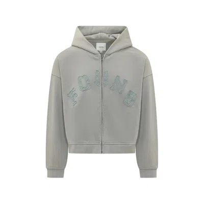Found Logo-patch Zip-up Hoodie In Gray