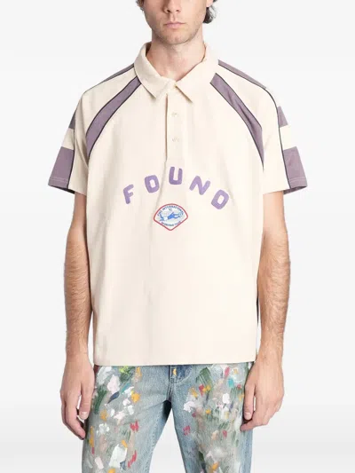 Found Logo-embroidered Raglan-sleeve Polo Shirt In Neutral