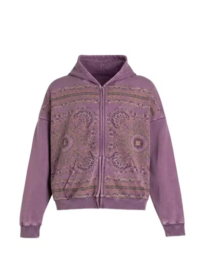 Found Mandala-print Zip-up Hoodie In Purple