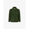 Found Mens Forest Green Gem Studded Suede Jacket In Green
