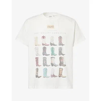 Found Mens Malibu Farm Fair Cotton T-shirt Off-white