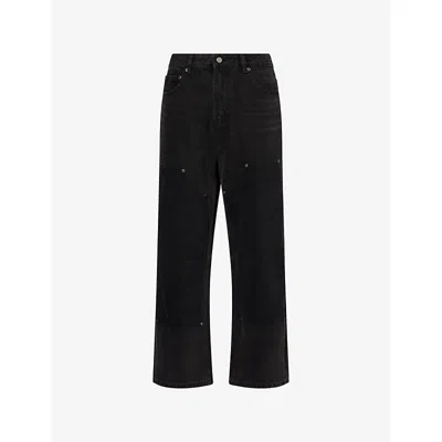 Found Mens Vintage Black Double-knee Carpenter Denim Jeans