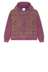 Found Motif Zip Up Hoodie In Purple